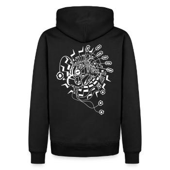 Abyssal Zone - Männer Premium Bio Hoodie - Schwarz - Hinten - Nico (187cm)