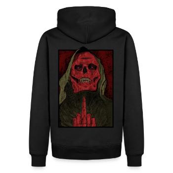 Red Skull F ing - Men’s Premium Organic Hoodie - black - Back - Nico (187cm)