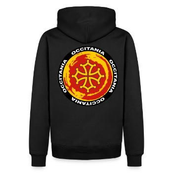 occitania - occitanie 04 - Sweat à capuche Premium bio Homme - noir - Dos - Nico (187cm)