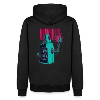 Graffiti ist die Zukunft Oldshool Farbe Mullern - Männer Premium Bio Hoodie - Schwarz - Hinten - Nico (187cm)