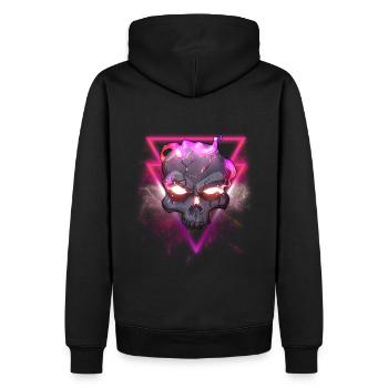 Skull in triangle - Men’s Premium Organic Hoodie - black - Back - Nico (187cm)