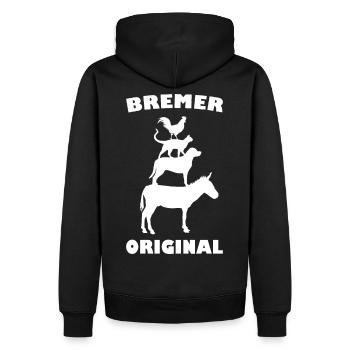 Musiciens de Brême - Sweat à capuche Premium bio Homme - noir - Dos - Nico (187cm)