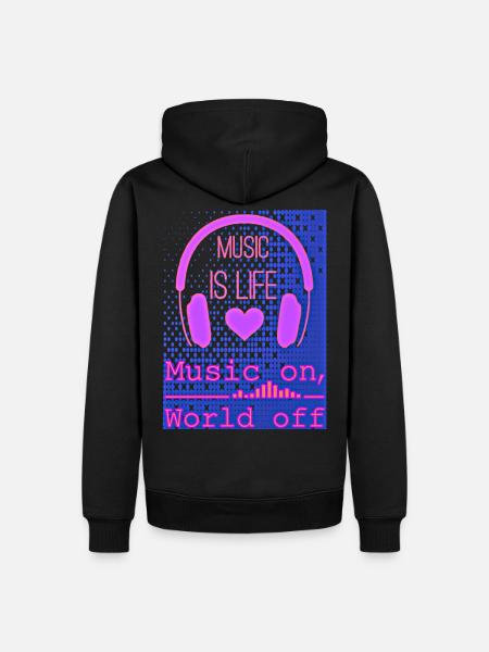 music - Men’s Premium Organic Hoodie - black