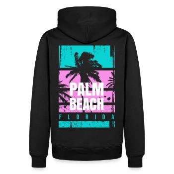 Palm Beach Florida Urlaub Mode Geschenk Reise Spaß - Männer Premium Bio Hoodie - Schwarz - Hinten - Nico (187cm)