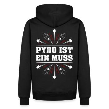 Pyro ist ein muss - Männer Premium Bio Hoodie - Schwarz - Hinten - Nico (187cm)