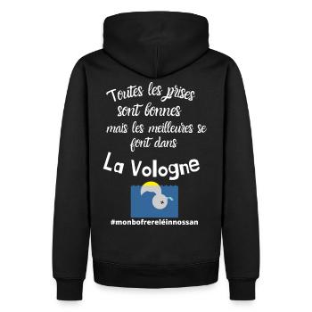 T-shirt meilleures prises dans la Vologne humour - Sweat à capuche Premium bio Homme - noir - Dos - Nico (187cm)