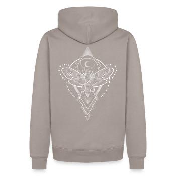 M O T T E - Sweat à capuche Premium bio Homme - taupe - Dos - Nico (187cm)