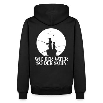 Angeln Wie der Vater so der Sohn Partnerlook - Männer Premium Bio Hoodie - Schwarz - Hinten - Nico (187cm)