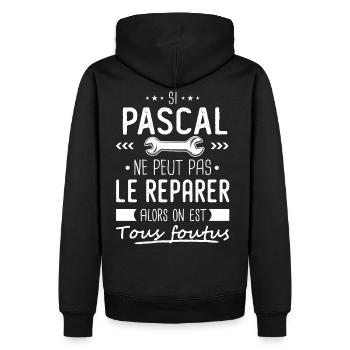 Si Pascal ne peut pas le réparer on est foutus - Sweat à capuche Premium bio Homme - noir - Dos - Nico (187cm)