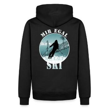 mir egal ich lauf Ski Skifahrer Berge Schnee - Männer Premium Bio Hoodie - Schwarz - Hinten - Nico (187cm)