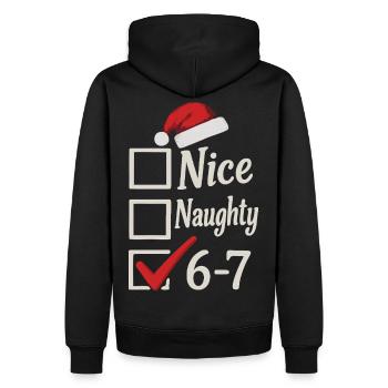 Nice Naughty 67 Noël Meme - Sweat à capuche Premium bio Homme - noir - Dos - Nico (187cm)