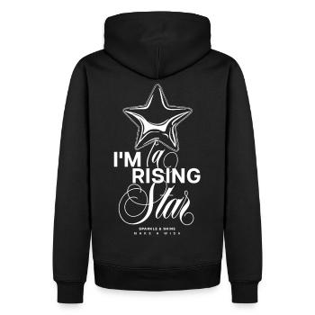 Humor Shirt mit Stern Luftballon - Männer Premium Bio Hoodie - Schwarz - Hinten - Nico (187cm)