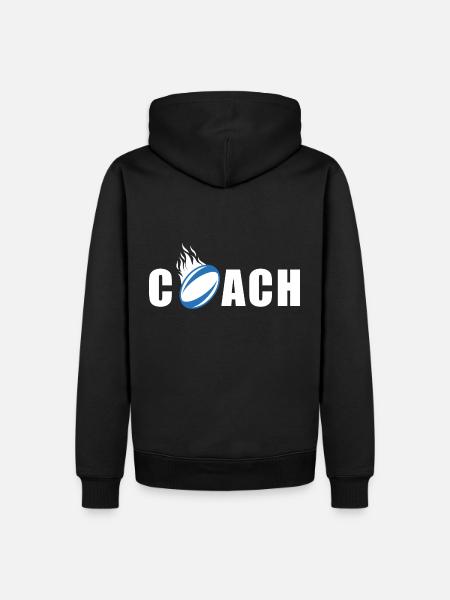 coach entraineur équipe Rugby - Sweat à capuche Premium bio Homme - noir