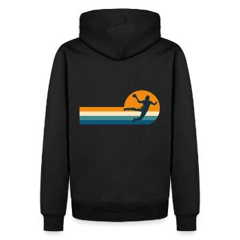Handball-Handball-Handball-Spieler - Männer Premium Bio Hoodie - Schwarz - Hinten - Nico (187cm)