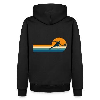 Padel-Spieler Padel-Tennis - Männer Premium Bio Hoodie - Schwarz - Hinten - Nico (187cm)