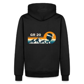GR20 GR 20 randonnée Corse - Sweat à capuche Premium bio Homme - noir - Dos - Nico (187cm)