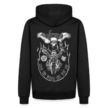 chopper man fond trans - Sweat à capuche Premium bio Homme - noir - Dos - Nico (187cm)