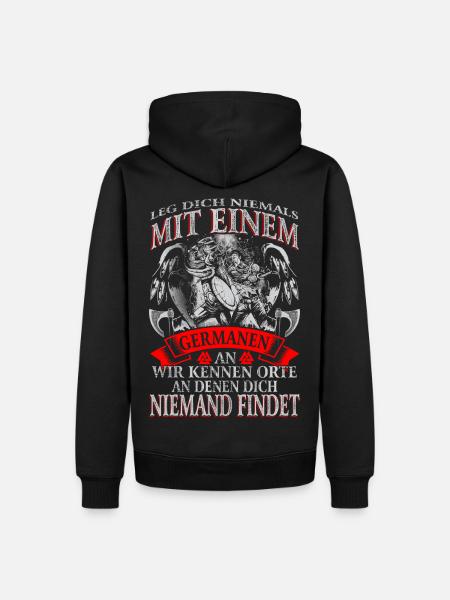 Achtung Germane - Männer Premium Bio Hoodie - Schwarz