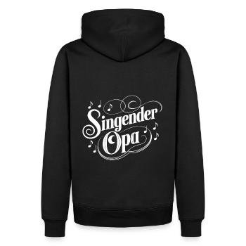 Singender Opa - unser Opa Großvater singt gerne - Männer Premium Bio Hoodie - Schwarz - Hinten - Nico (187cm)