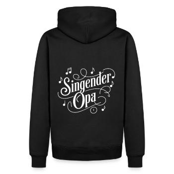 Singender Opa - unser Opa Großvater singt gerne. - Männer Premium Bio Hoodie - Schwarz - Hinten - Nico (187cm)