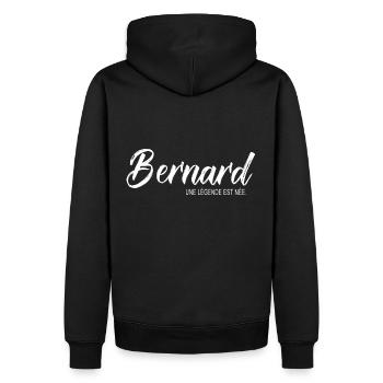 Bernard une légende Cadeau T shirt bernard - Sweat à capuche Premium bio Homme - noir - Dos - Nico (187cm)