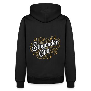 Singender Opa - unser Opa Großvater singt gerne - Männer Premium Bio Hoodie - Schwarz - Hinten - Nico (187cm)