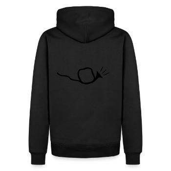 Horn gekrümmt - Männer Premium Bio Hoodie - Schwarz - Hinten - Nico (187cm)