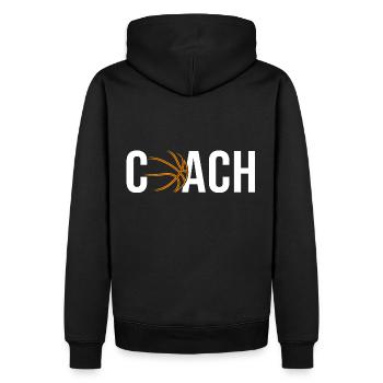 Trainer Basketball Basketball - Männer Premium Bio Hoodie - Schwarz - Hinten - Nico (187cm)