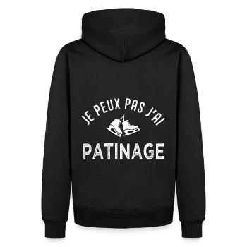 Je peux pas j ai Patinage Humour patiner patins - Sweat à capuche Premium bio Homme - noir - Dos - Nico (187cm)