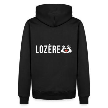 Lozère j aime la Lozere cadeau humour homme femme - Sweat à capuche Premium bio Homme - noir - Dos - Nico (187cm)