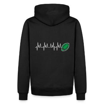 Rugby battement coeur rugby club pau montauban - Sweat à capuche Premium bio Homme - noir - Dos - Nico (187cm)
