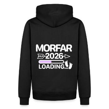 Morfar 2026 Suédois - Sweat à capuche Premium bio Homme - noir - Dos - Nico (187cm)