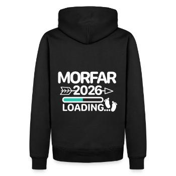 Morefar 2026 Suédois - Sweat à capuche Premium bio Homme - noir - Dos - Nico (187cm)