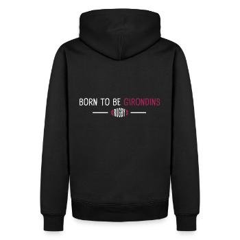 Rugby Bordeaux born to be Girondins - Sweat à capuche Premium bio Homme - noir - Dos - Nico (187cm)