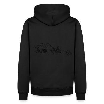 Montserrat - Sweat à capuche Premium bio Homme - noir - Dos - Nico (187cm)