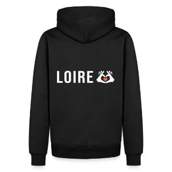 Loire j aime la Loire cadeau humour homme femme - Sweat à capuche Premium bio Homme - noir - Dos - Nico (187cm)