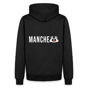 Manche j aime la Manche cadeau humour homme femme - Sweat à capuche Premium bio Homme - noir - Dos - Nico (187cm)