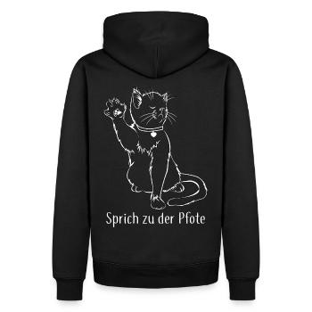 Sprich zu der Pfote Katze Geschenk - Männer Premium Bio Hoodie - Schwarz - Hinten - Nico (187cm)