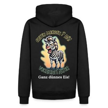 Guten Morgen? Hä! Vorsicht Alter Ganz Dünnes Eis - Männer Premium Bio Hoodie - Schwarz - Hinten - Nico (187cm)