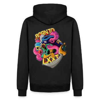PIRATE_SKULL - Sweat à capuche Premium bio Homme - noir - Dos - Nico (187cm)