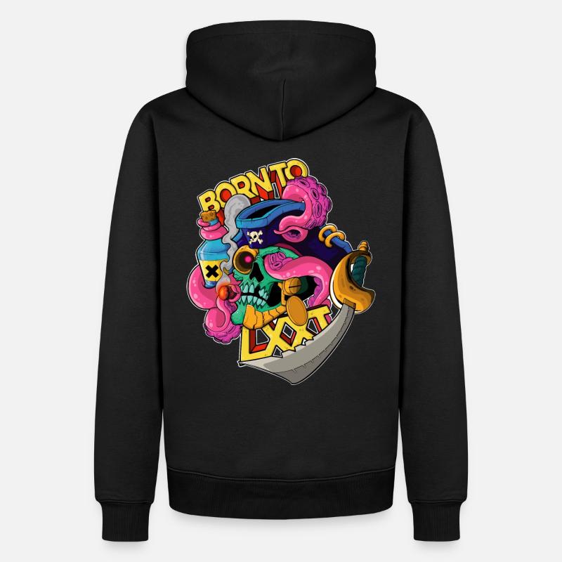 PIRATE_SKULL - Sweat à capuche Premium bio Homme - noir