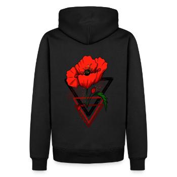 poppie - Sweat à capuche Premium bio Homme - noir - Dos - Nico (187cm)