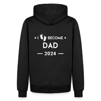 Ich werde Papa 2024 - Männer Premium Bio Hoodie - Schwarz - Hinten - Nico (187cm)