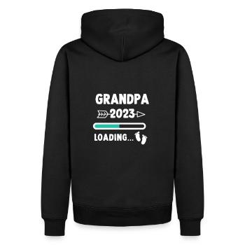 Ich werde Opa 2023 - Babyfüsse mit Loading Screen - Männer Premium Bio Hoodie - Schwarz - Hinten - Nico (187cm)