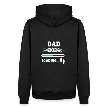 DAD 2024 loading... - Männer Premium Bio Hoodie - Schwarz - Hinten - Nico (187cm)