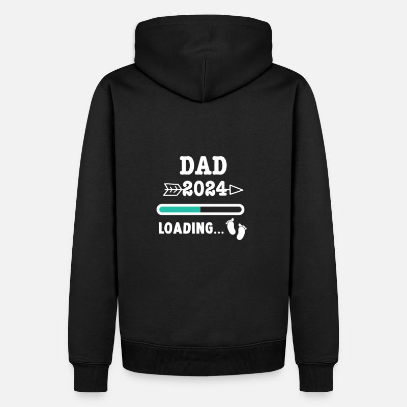 DAD 2024 loading... - Männer Premium Bio Hoodie - Schwarz