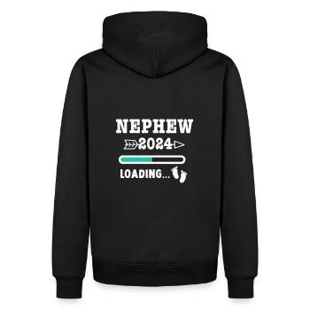 Ich werde Tante 2024 / Werdende Tante 2024 - Männer Premium Bio Hoodie - Schwarz - Hinten - Nico (187cm)