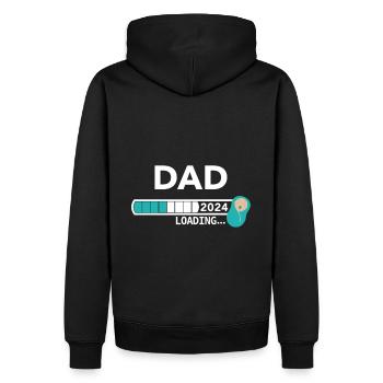 DAD 2024 loading... - Männer Premium Bio Hoodie - Schwarz - Hinten - Nico (187cm)