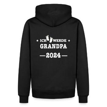 Ich werde Opa 2024 - Babyfüsse mit Loading Screen - Männer Premium Bio Hoodie - Schwarz - Hinten - Nico (187cm)