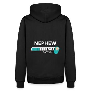 Ich werde Tante 2024 / Werdende Tante 2024 - Männer Premium Bio Hoodie - Schwarz - Hinten - Nico (187cm)